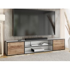 Atvērts TV galdiņš LUNO 4, Balts/Zelts craft/Zelts